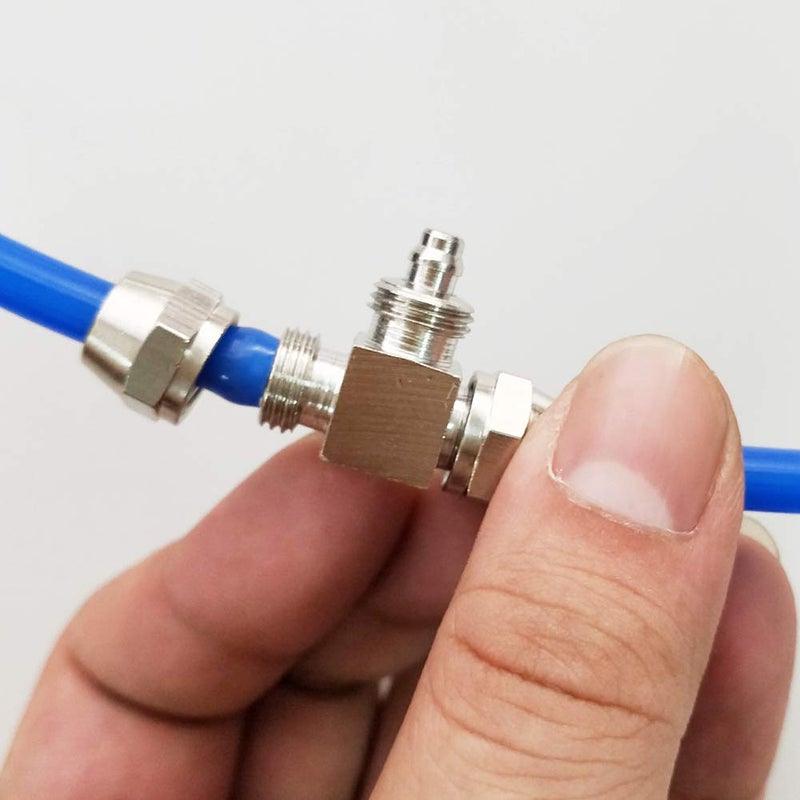 BASE WAVE 2 pcs of Aquarium CO2 System Metal Tee CO2 DIY Accessories T- 3 Ways Splitter - Image 5